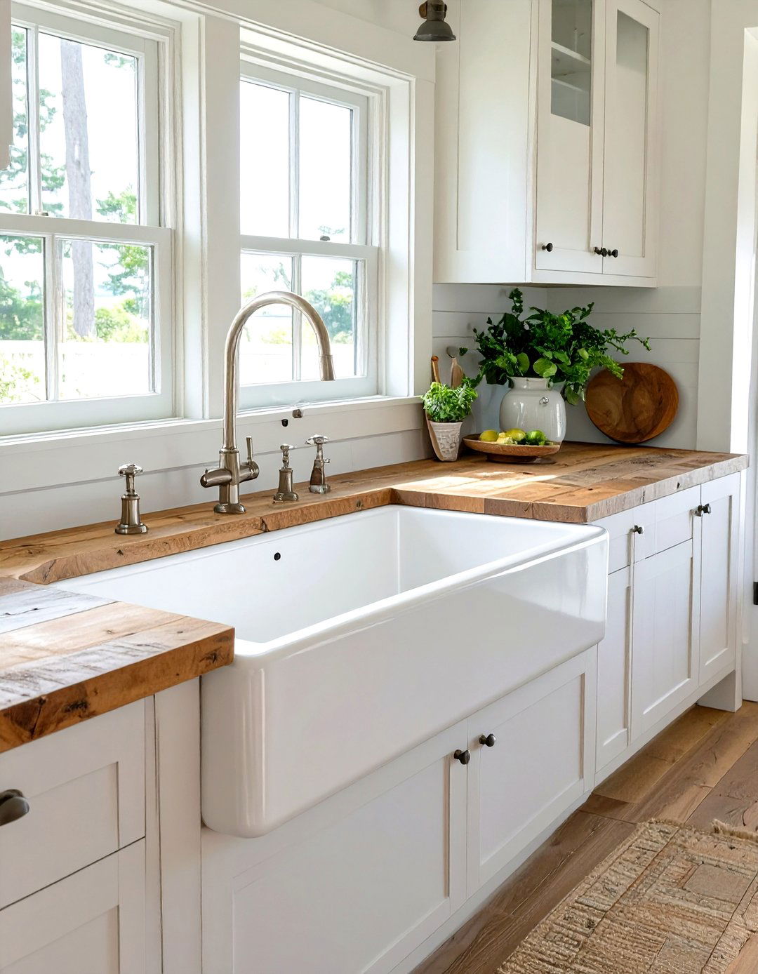 Apron Front or Farmhouse Sink - 30 seaside coastal kitchen design ideas