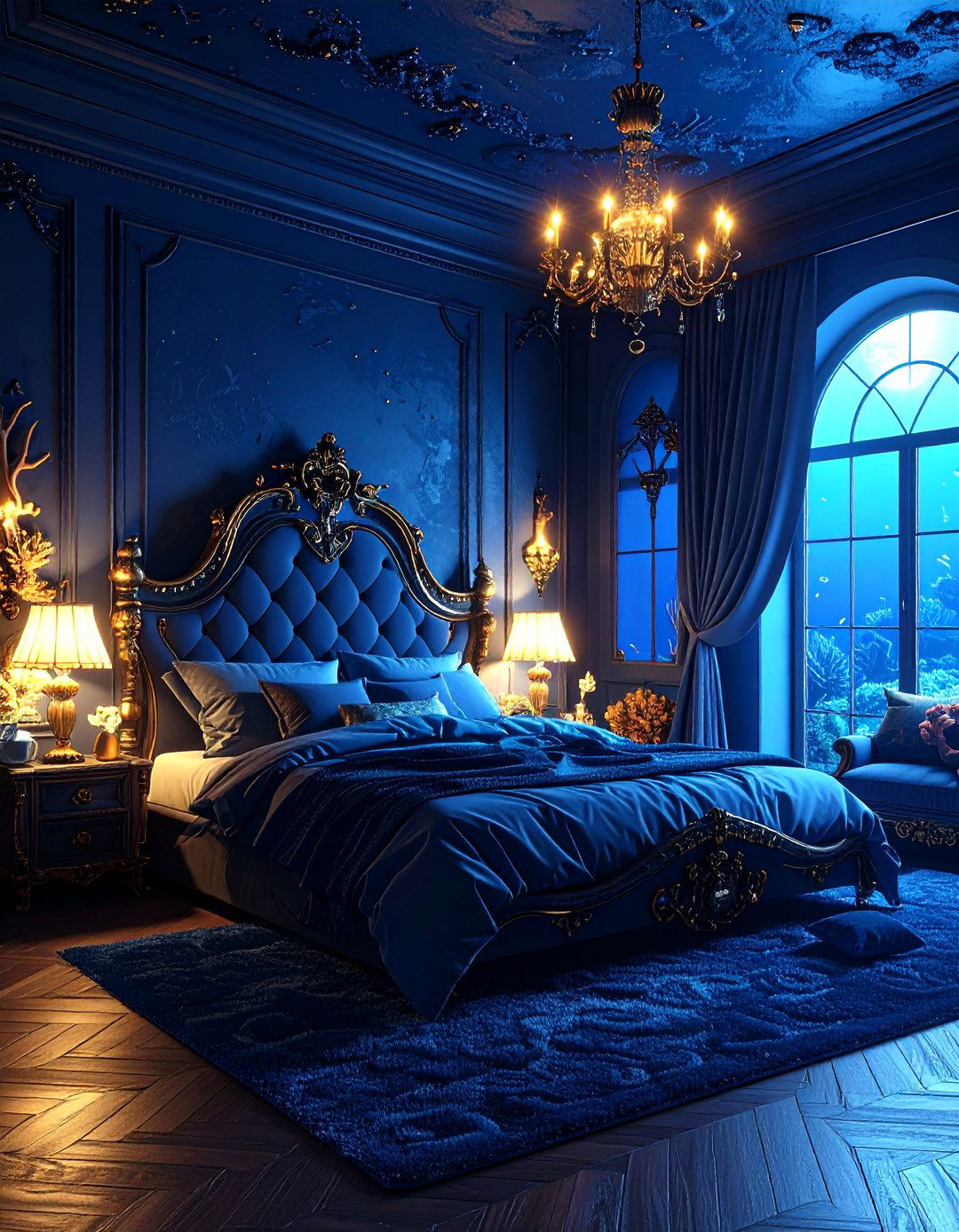 Aquatic Gothic Bedroom - 30 gothic bedroom ideas