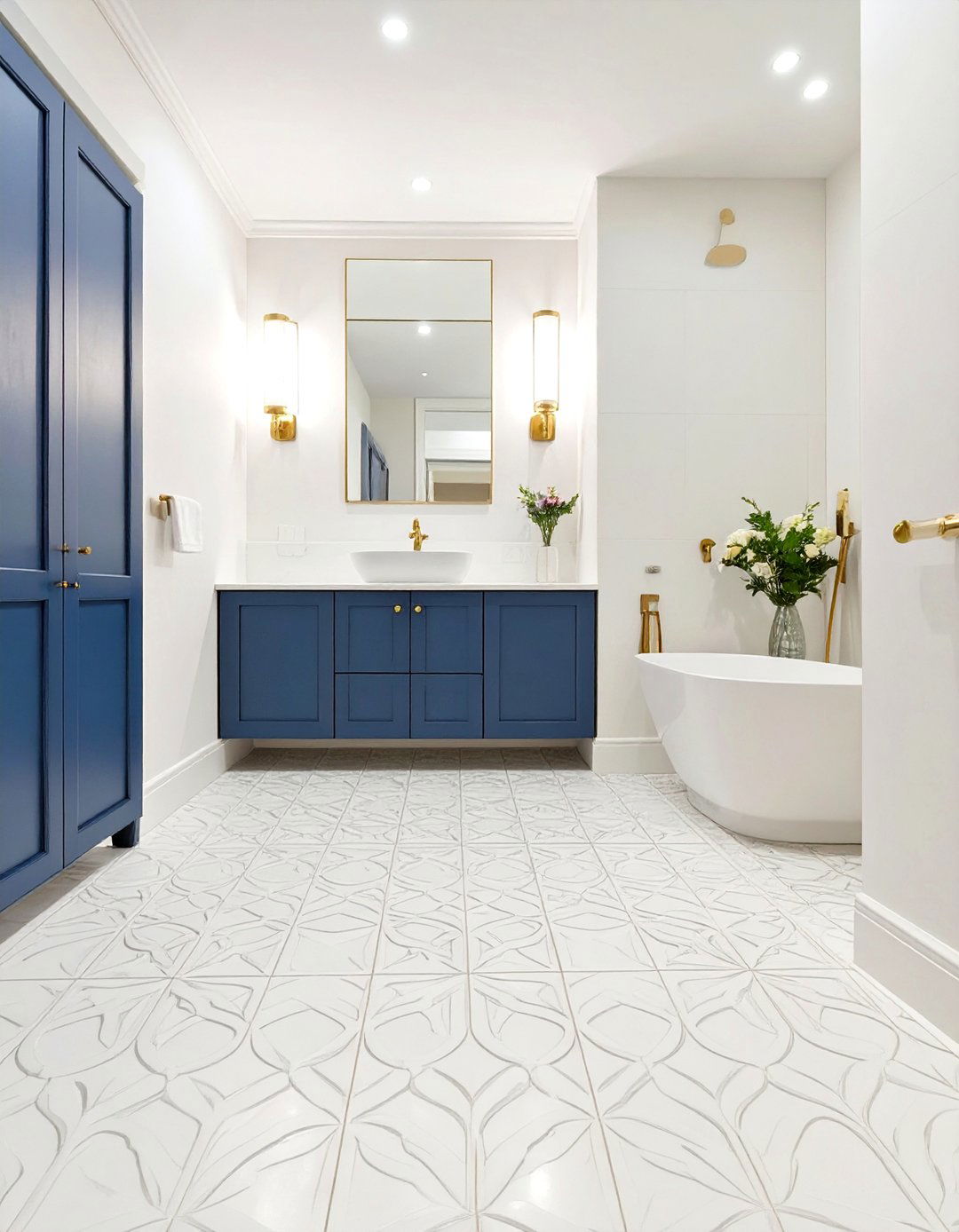 Arabesque or Lantern Tile Flooring - 30 small bathroom bathroom flooring ideas