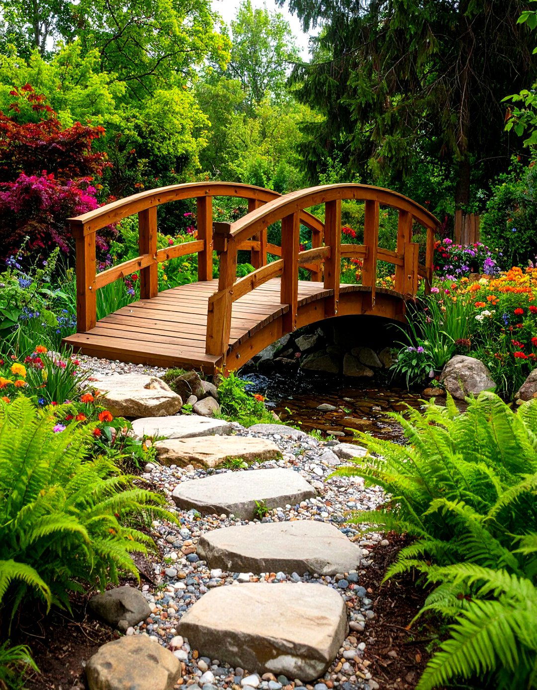 Arched Bridge Walkway - 30 front yard walkway ideas