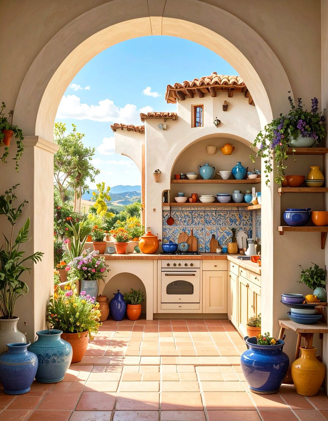 Arched Doorways and Niches in a Tuscan Kitchen - 30 tuscan kitchen design ideas