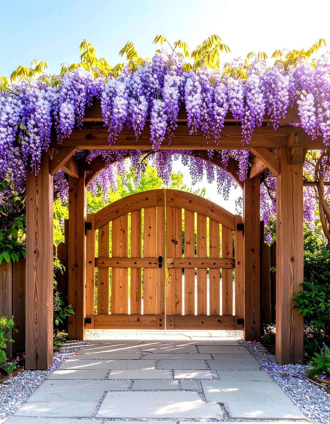 Arched Garden Gate with Arbor - 30 diy garden gate ideas
