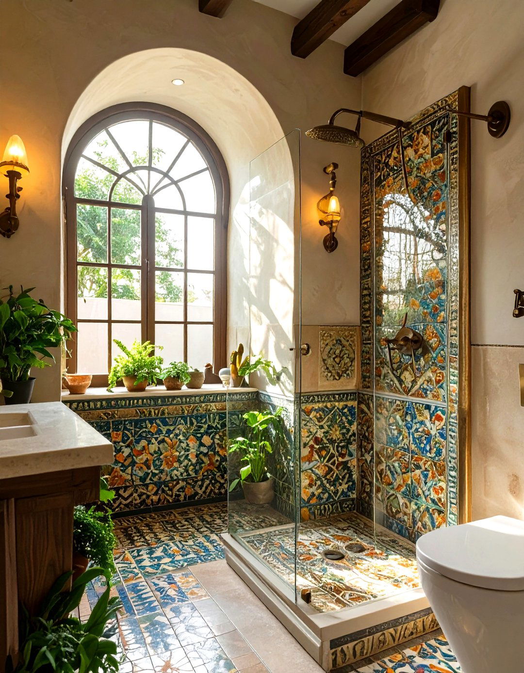 Arched Shower Window - 30 shower window ideas