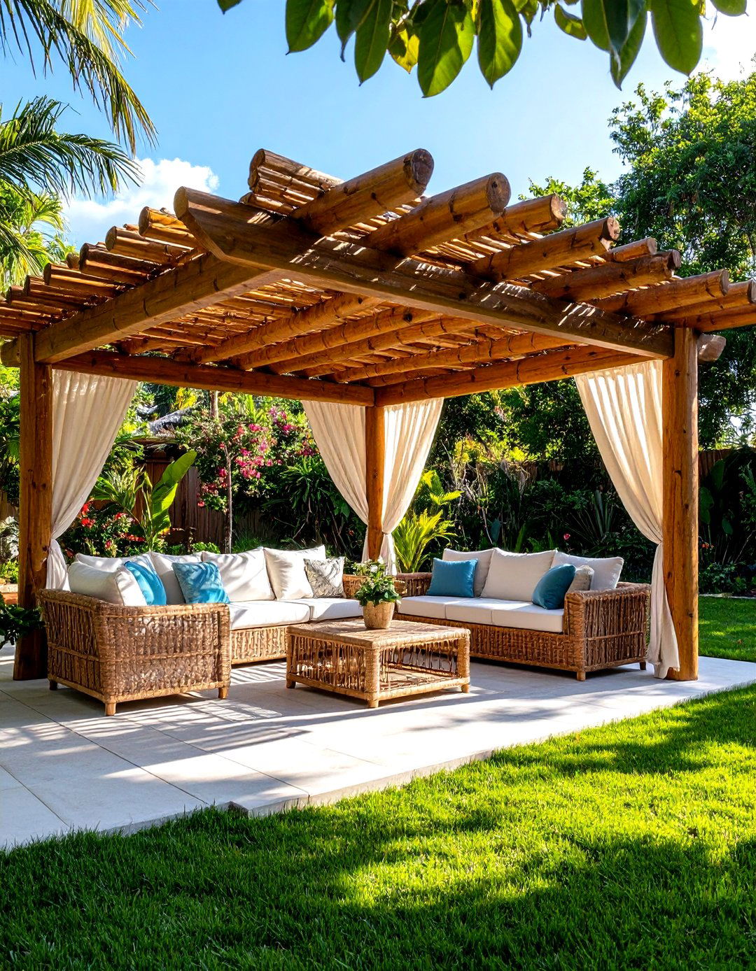 Arched Top Wooden Pergola - 30 patio pergola ideas
