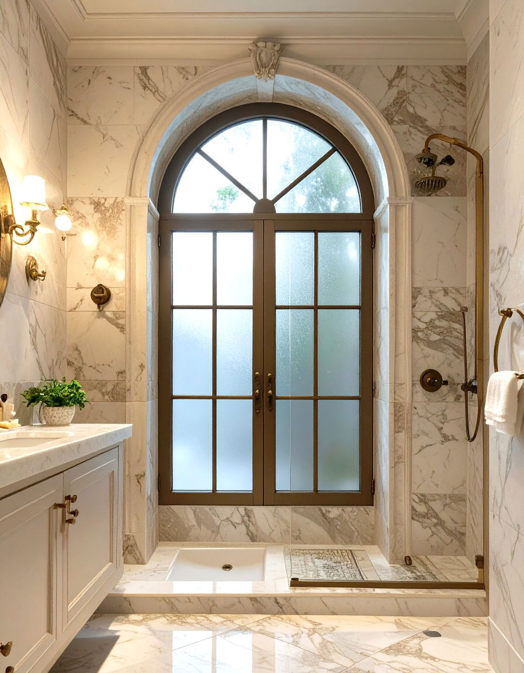 Arched Window in Shower - 30 window in shower ideas