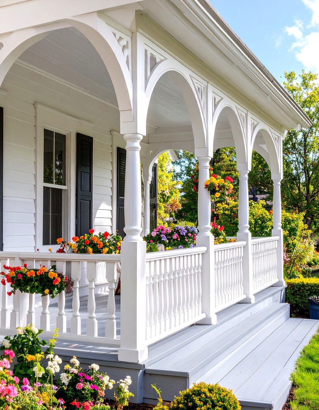 Arched Wood Porch Railing Design - 30 porch railing ideas pictures