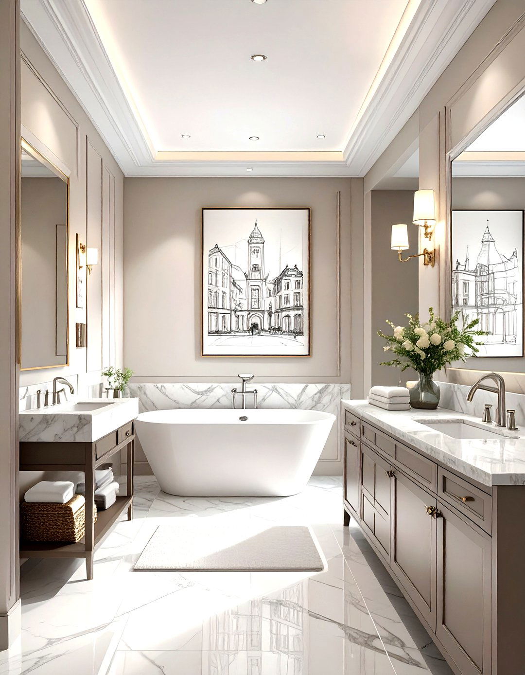 Architectural Sketch Bathroom Art - 30 bathroom art ideas