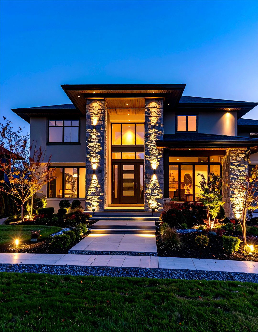 Architectural Uplighting Design - 30 front yard lighting ideas