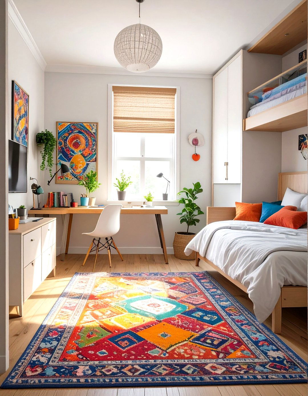 Area Rug to Define the Space - 30 single dorm room ideas