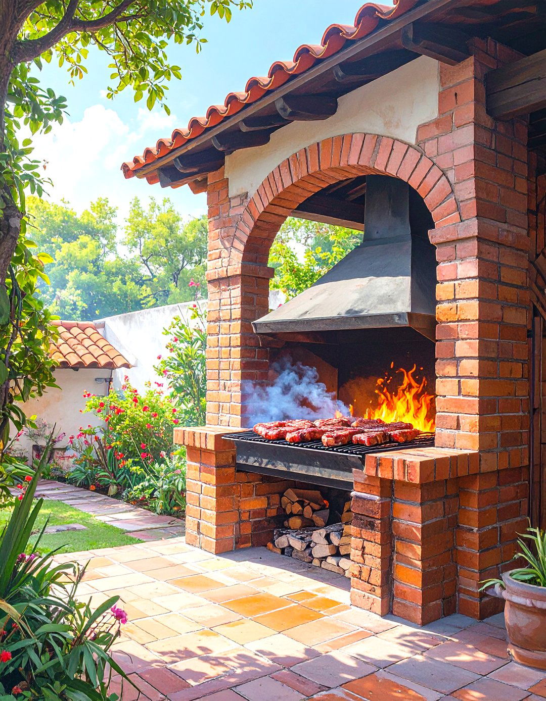 Argentinian Style Parrilla Grill with a Brasero - 30 outdoor bbq ideas