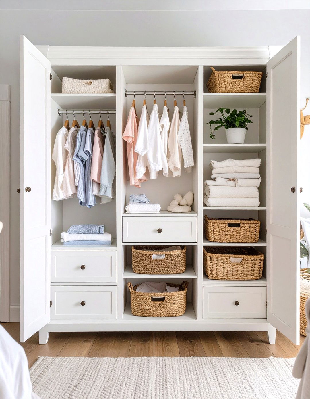 Armoire with Adjustable Shelves - 30 nursery storage ideas