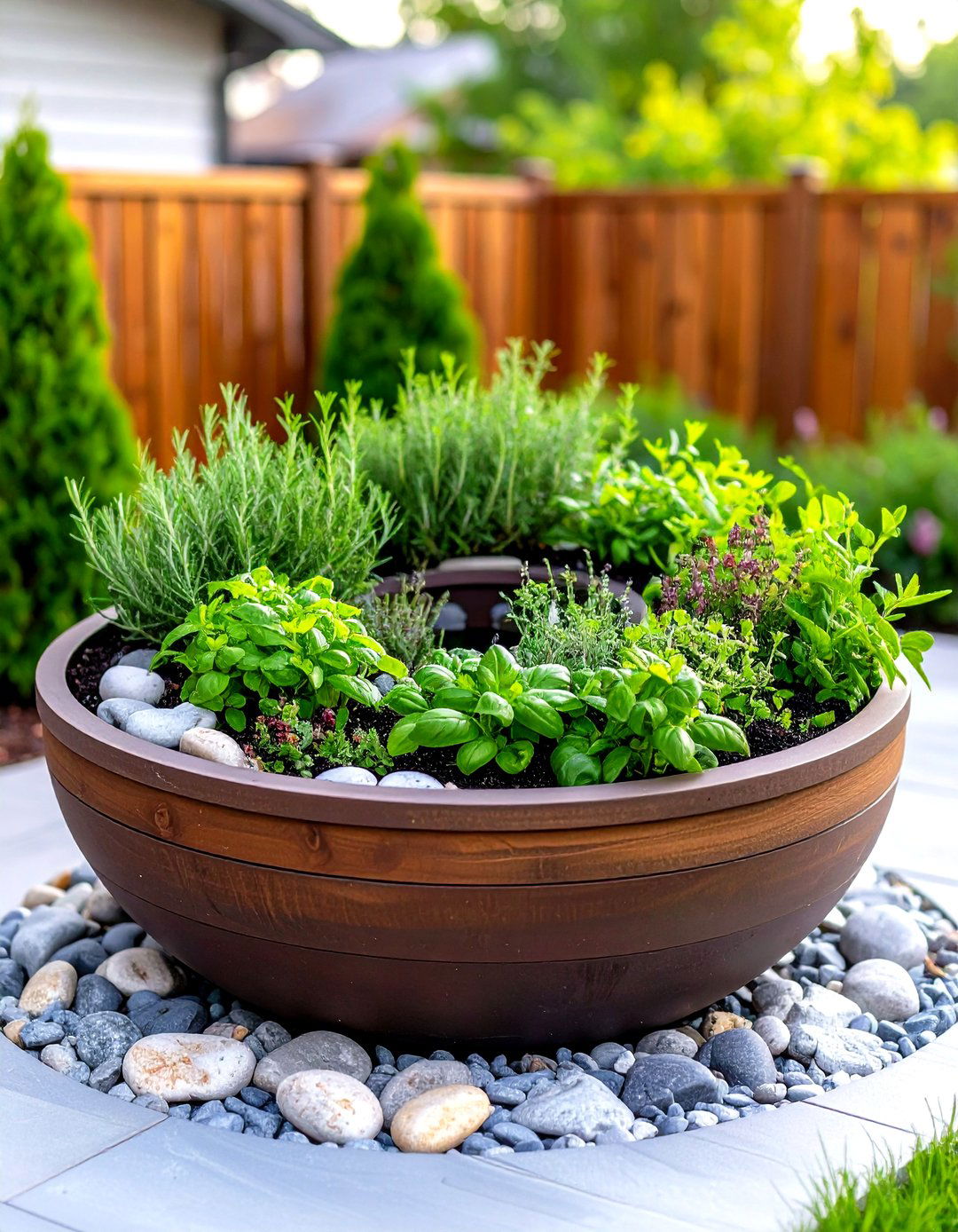 Aromatic Herb Spiral Garden - 30 front yard container garden ideas