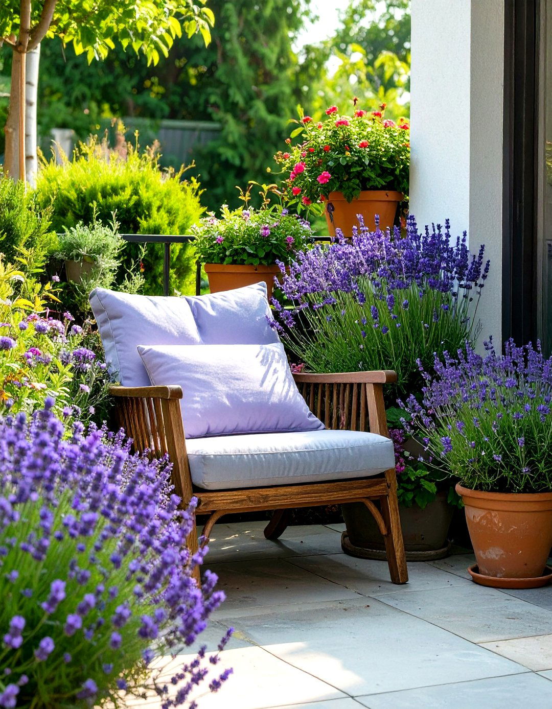 Aromatic Plant Garden on the Patio - 30 small patio garden ideas