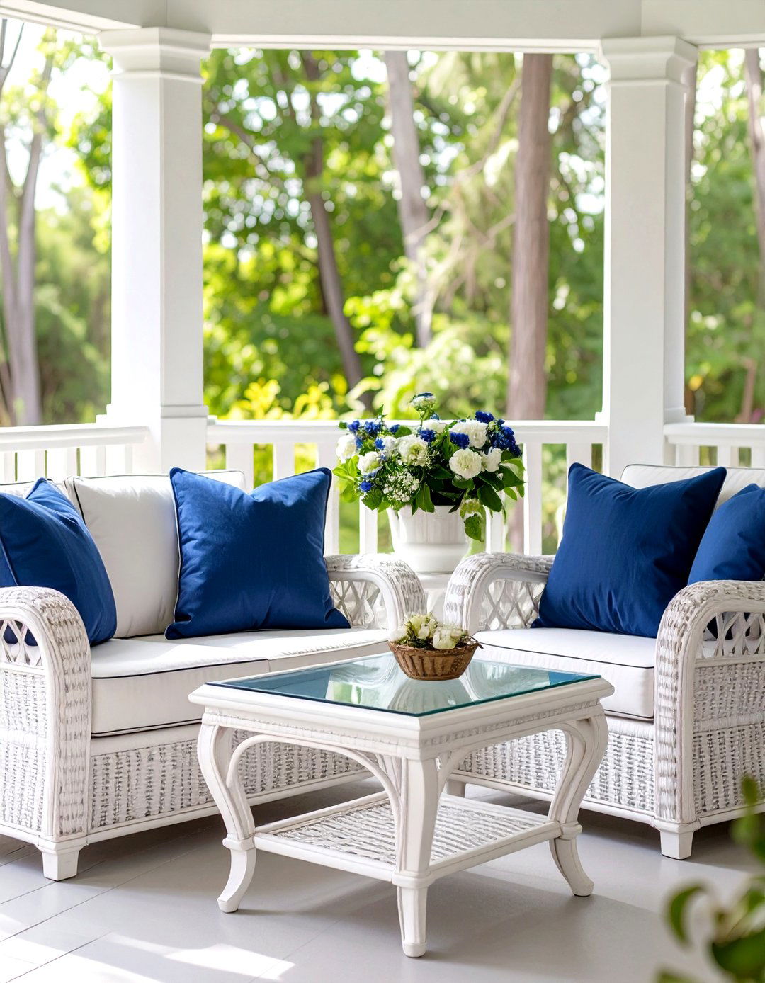 Arrange a Classic Wicker Furniture Set - 30 screened in porch decorating ideas