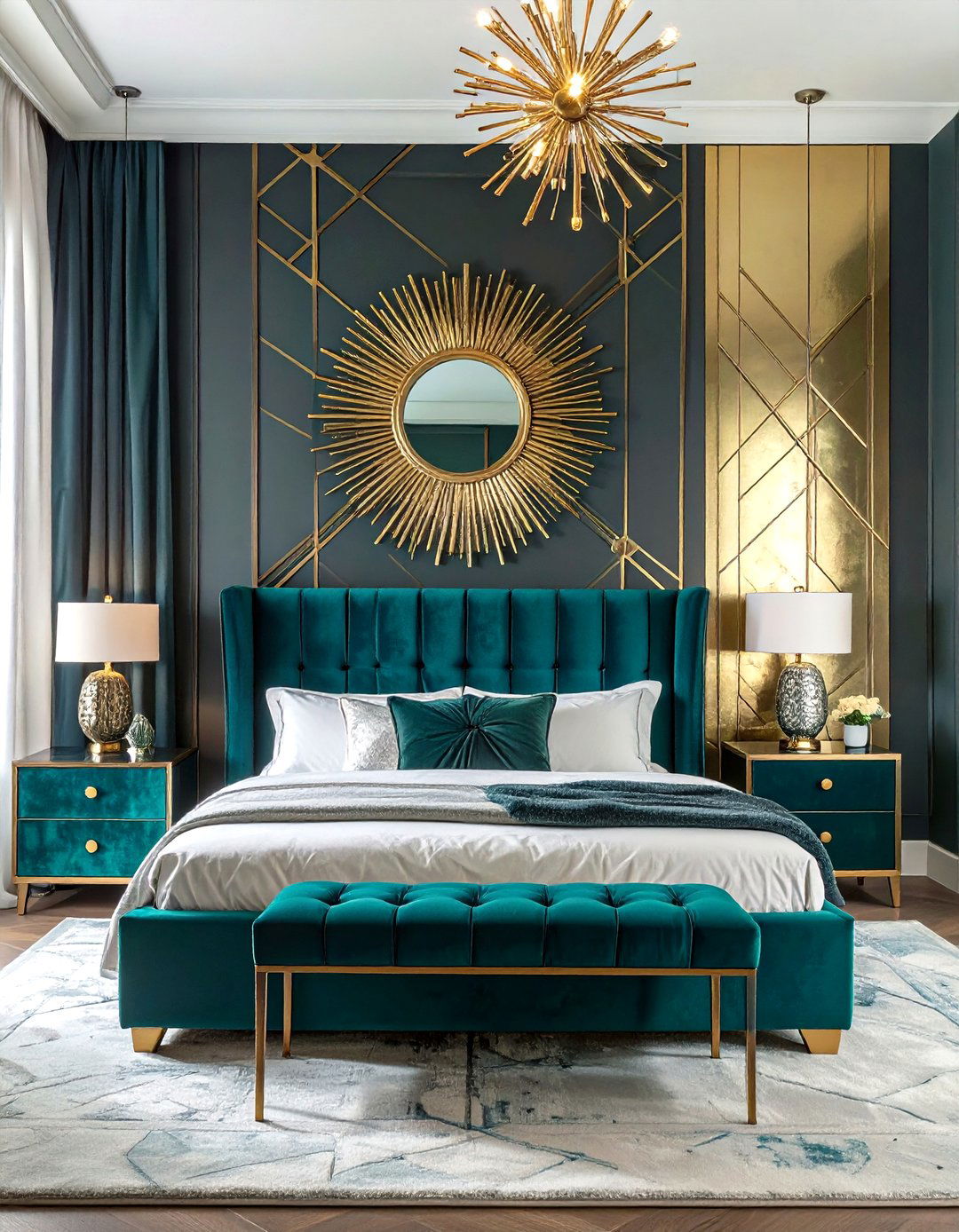 Art Deco Bedroom with Geometric Patterns - 30 women bedroom ideas