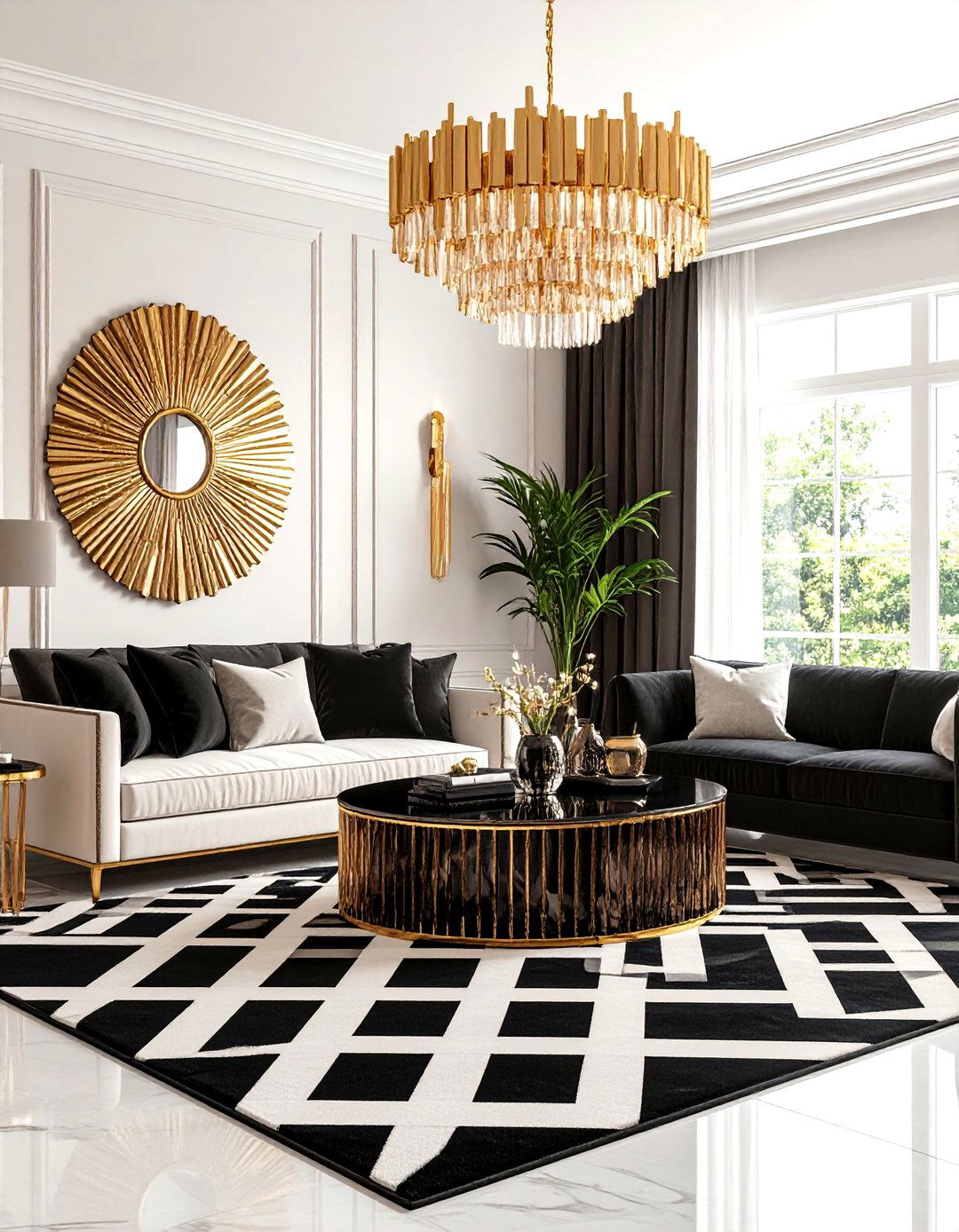 Art Deco Black White and Gold - 30 interior design color palette ideas