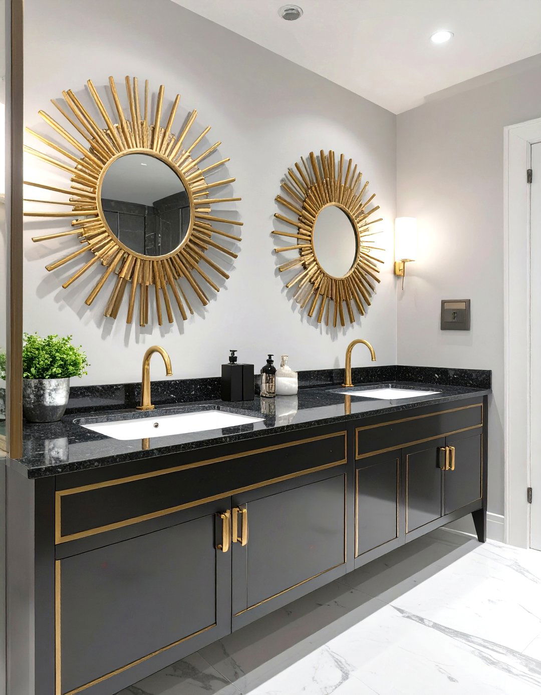 Art Deco Double Vanity - 30 master bathroom double sink vanity ideas