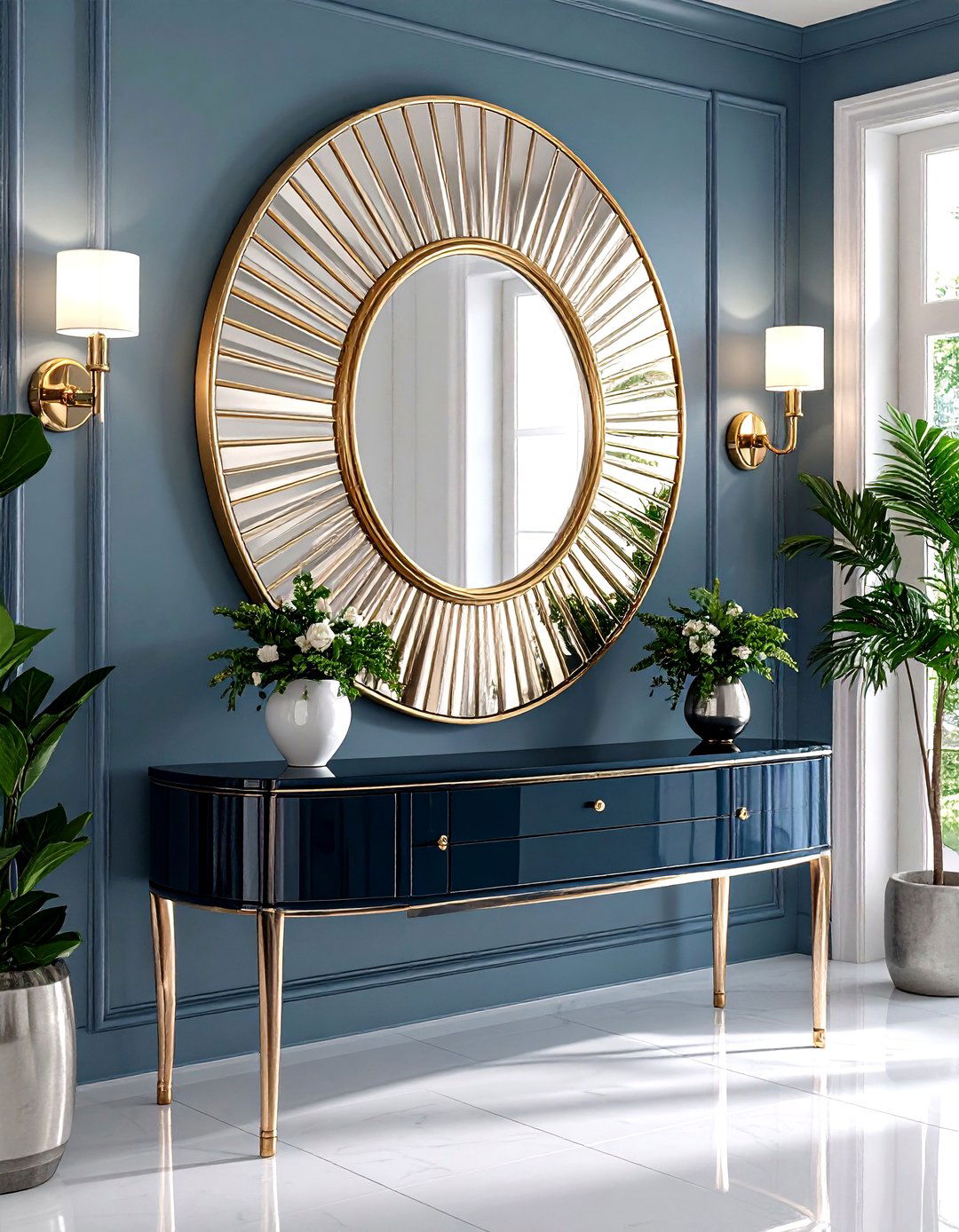 Art Deco Fan Entryway Mirror - 30 entryway mirror ideas