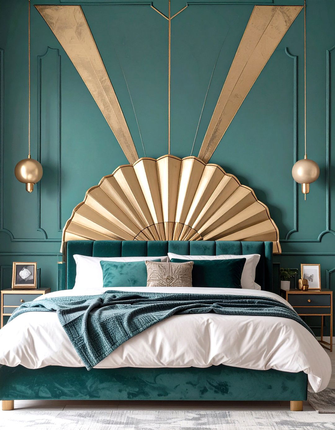 Art Deco Fan Pattern Wallpaper - 30 wallpaper ideas for bedroom