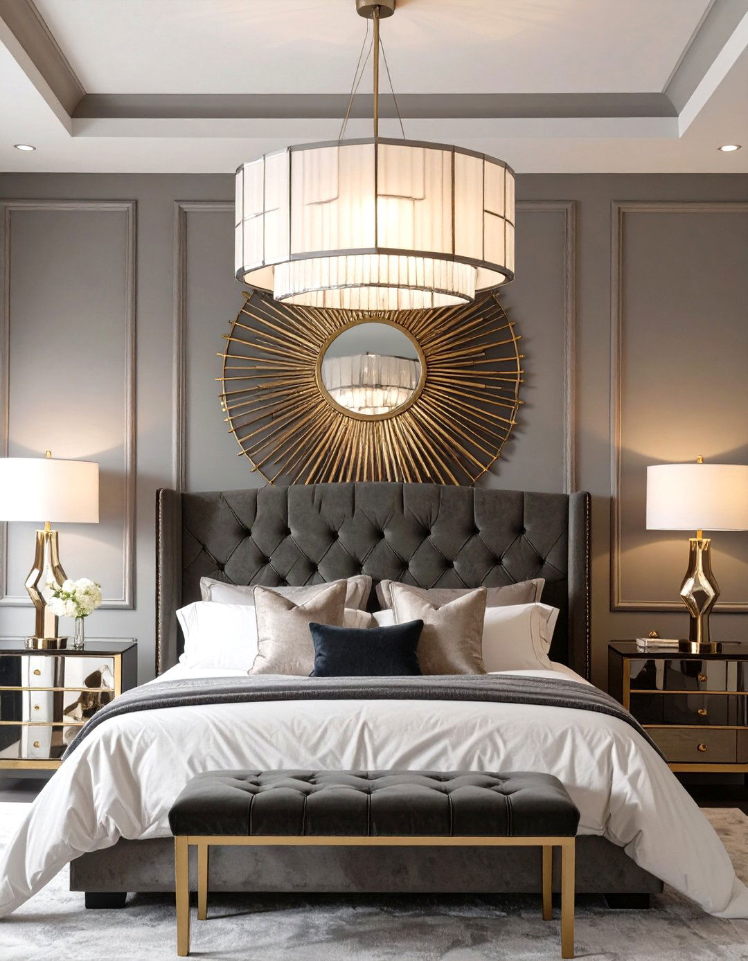 Art Deco Geometric Ceiling Light - 30 bedroom ceiling light ideas
