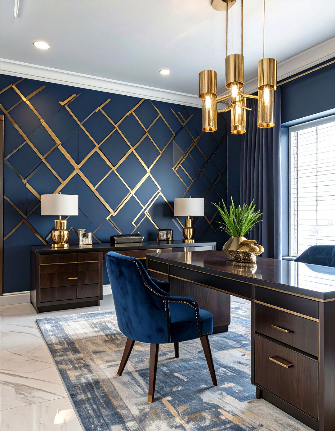 Art Deco Geometric Pattern Office Wallpaper - 30 office wallpaper ideas