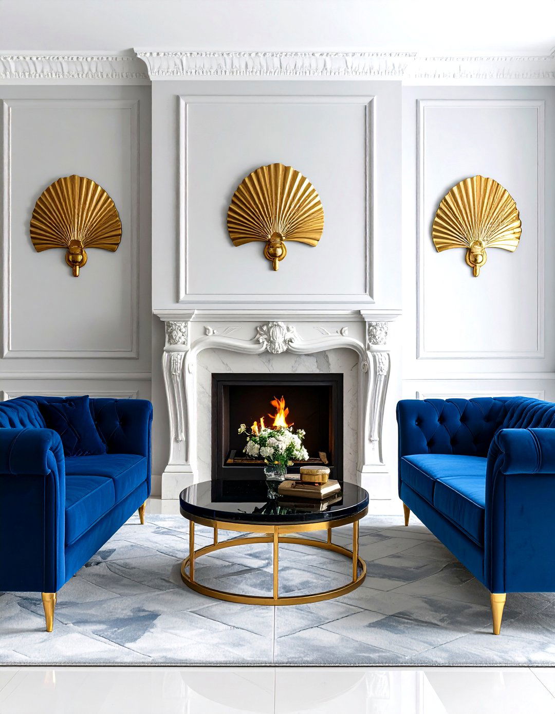 Art Deco Geometric Sconces - 30 lighting ideas for living room