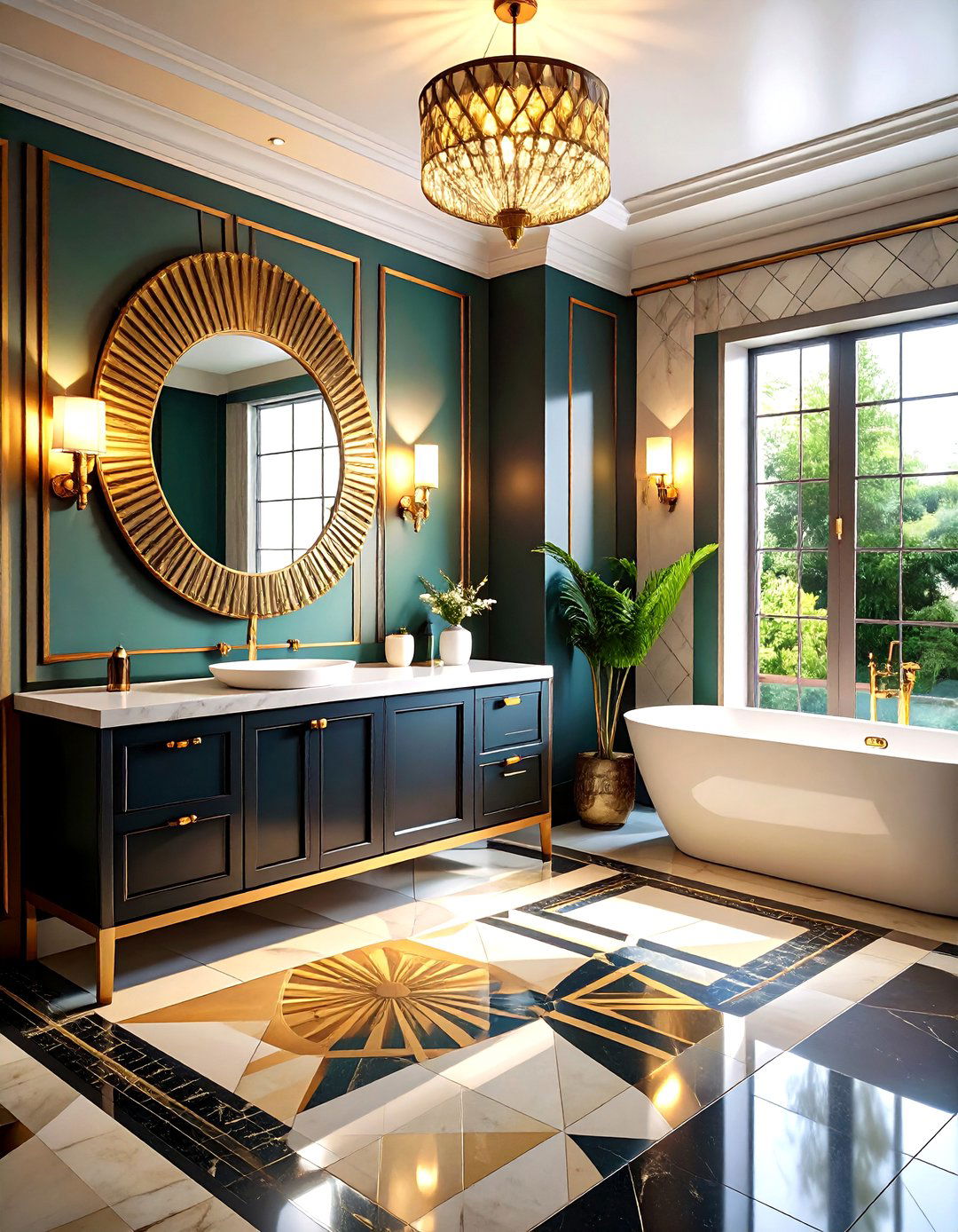 Art Deco Glamour Bathroom - 30 5x8 bathroom remodel ideas