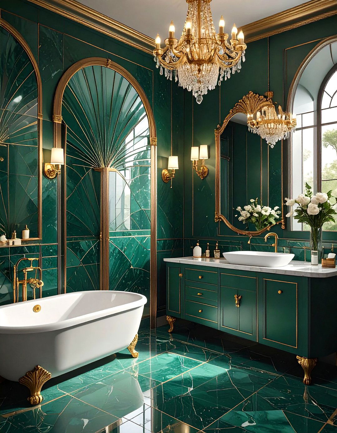 Art Deco Glamour Bathroom Tiles - 30 bathroom wall tile ideas