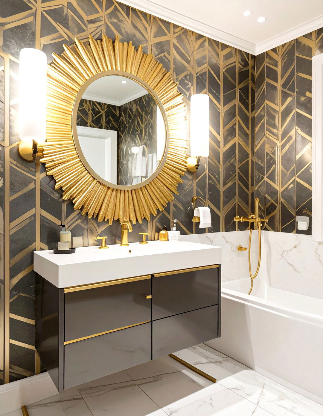 Art Deco Glamour Half Bathroom - 30 half bathroom remodel ideas