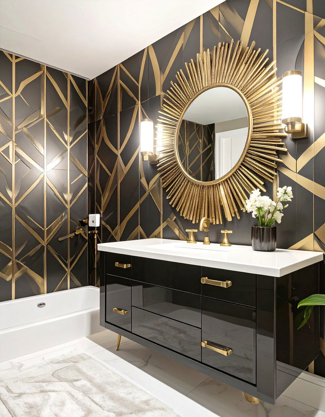 Art Deco Glamour Half Bathroom - 30 half bathroom ideas