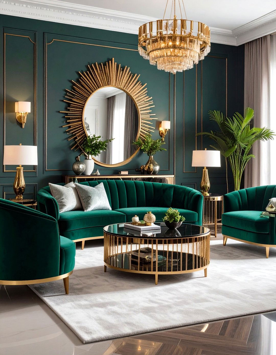 Art Deco Glamour Living Room - 30 decoration ideas for living room