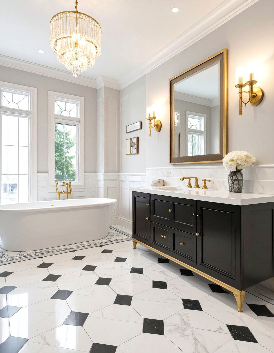 Art Deco Glamour Master Bathroom - 30 master bathroom designs