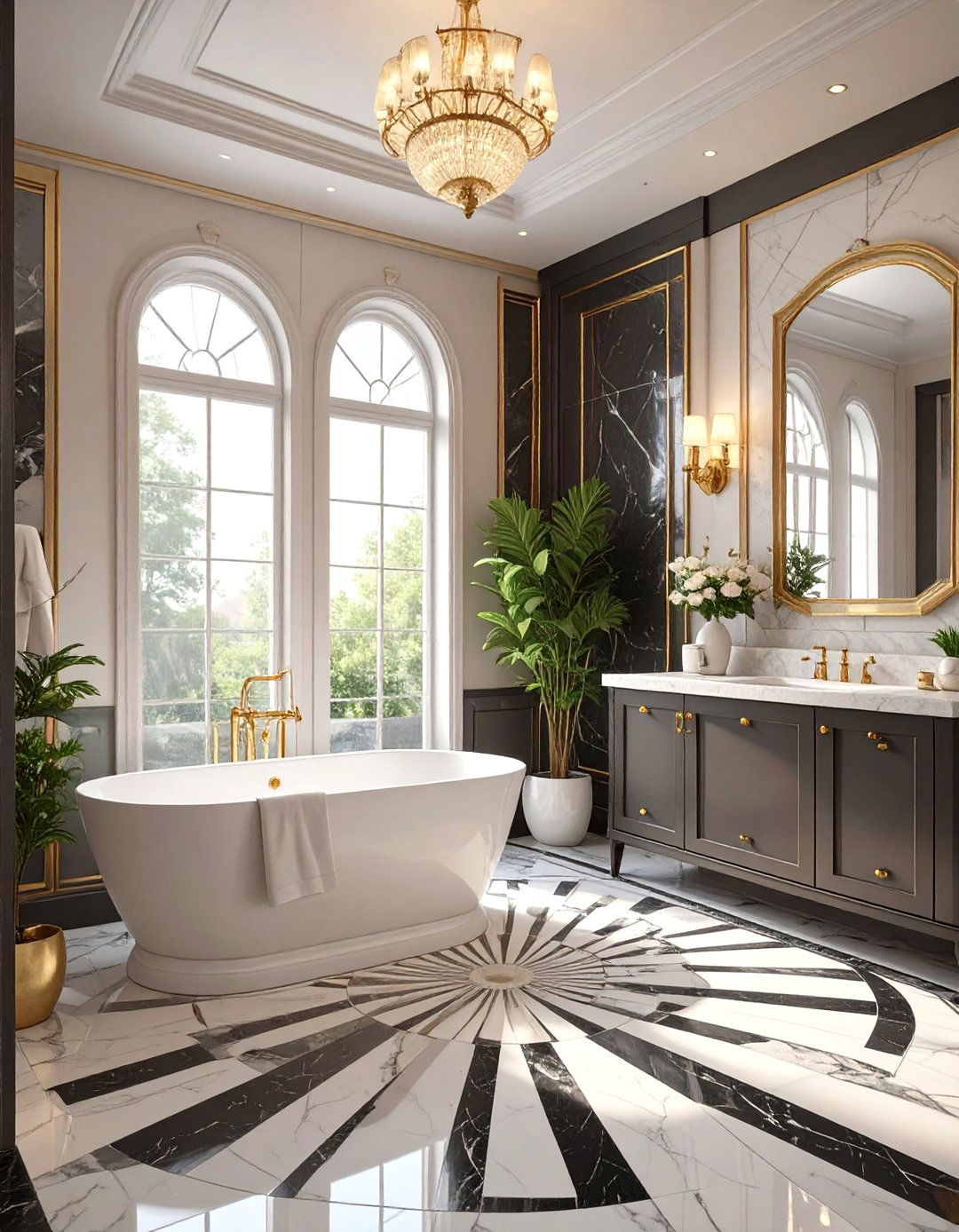 Art Deco Glamour Master Bathroom - 30 master bathroom tile ideas