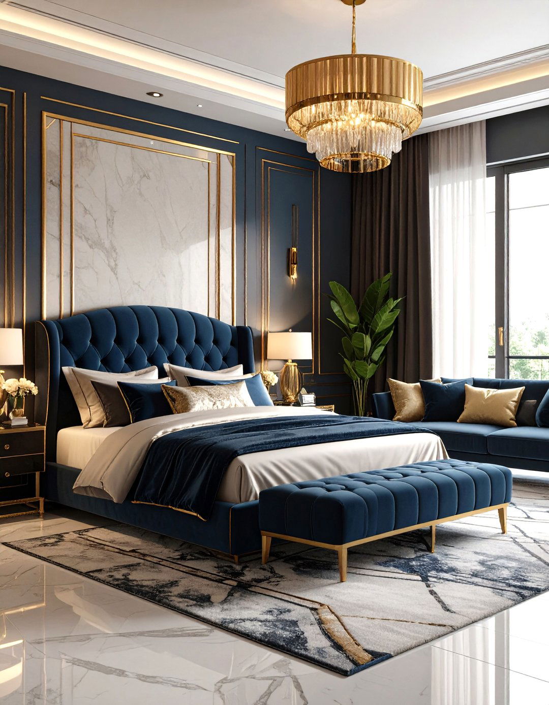 Art Deco Glamour Studio - 30 living room bedroom ideas
