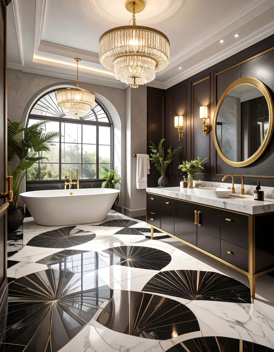 Art Deco Inspired Apartment Bathroom Glamour - 30 apartment bathroom ideas