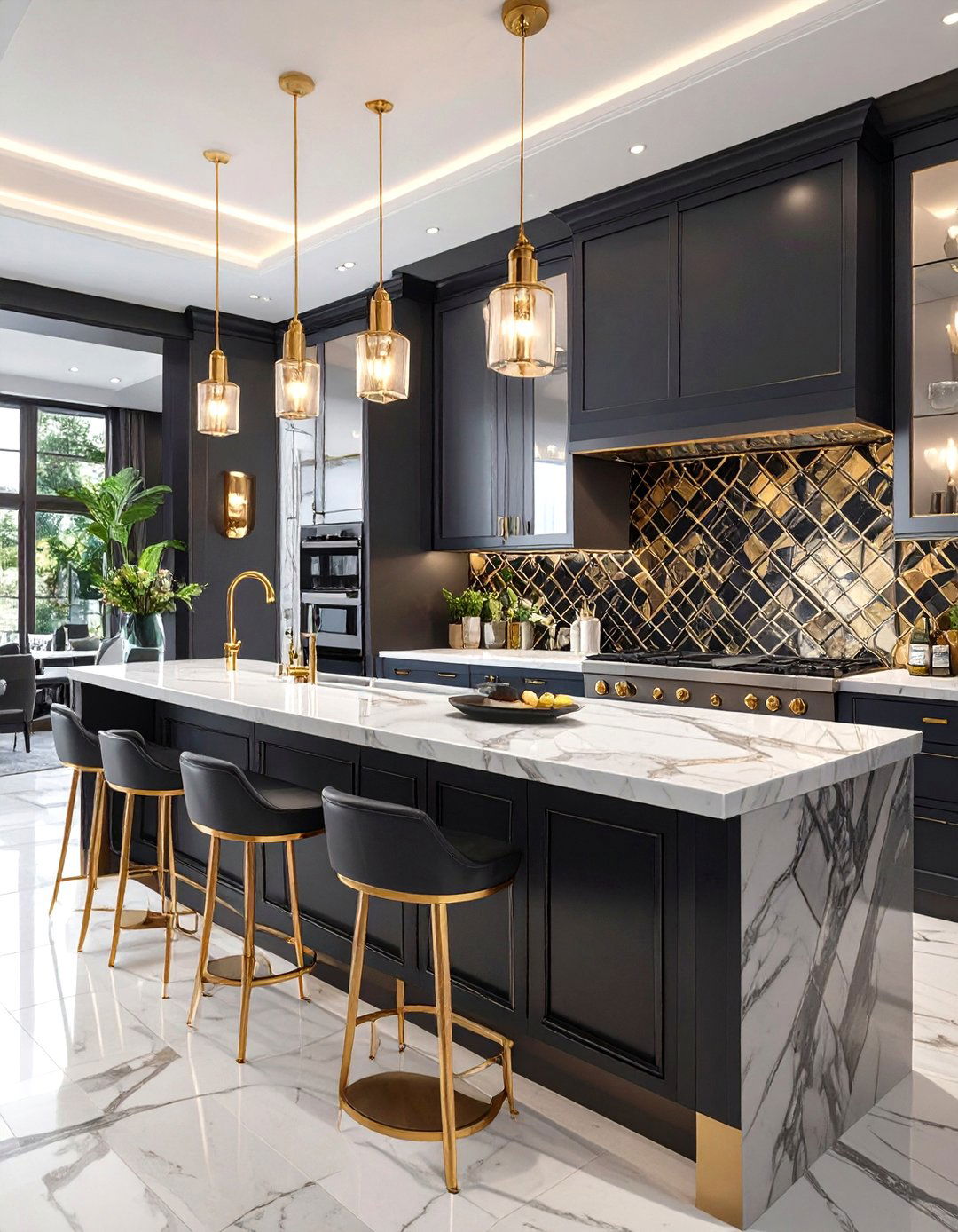 Art Deco Inspired Basement Wet Bar - 30 wet bar ideas for basement