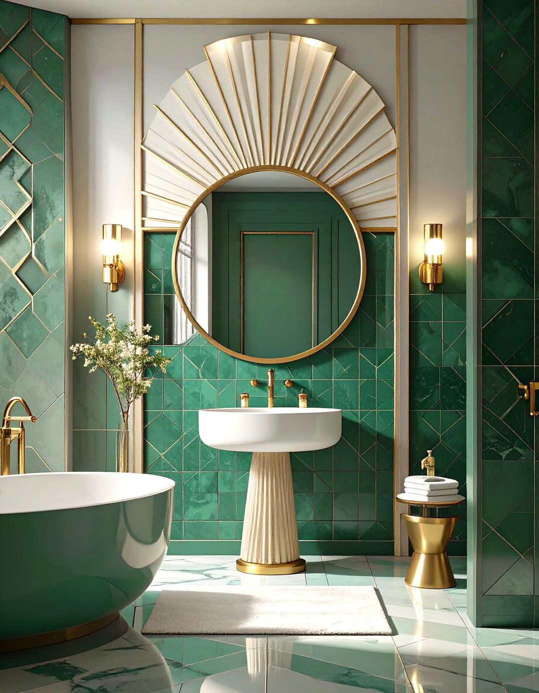 Art Deco Inspired Bathroom - 30 modern bathroom decor ideas