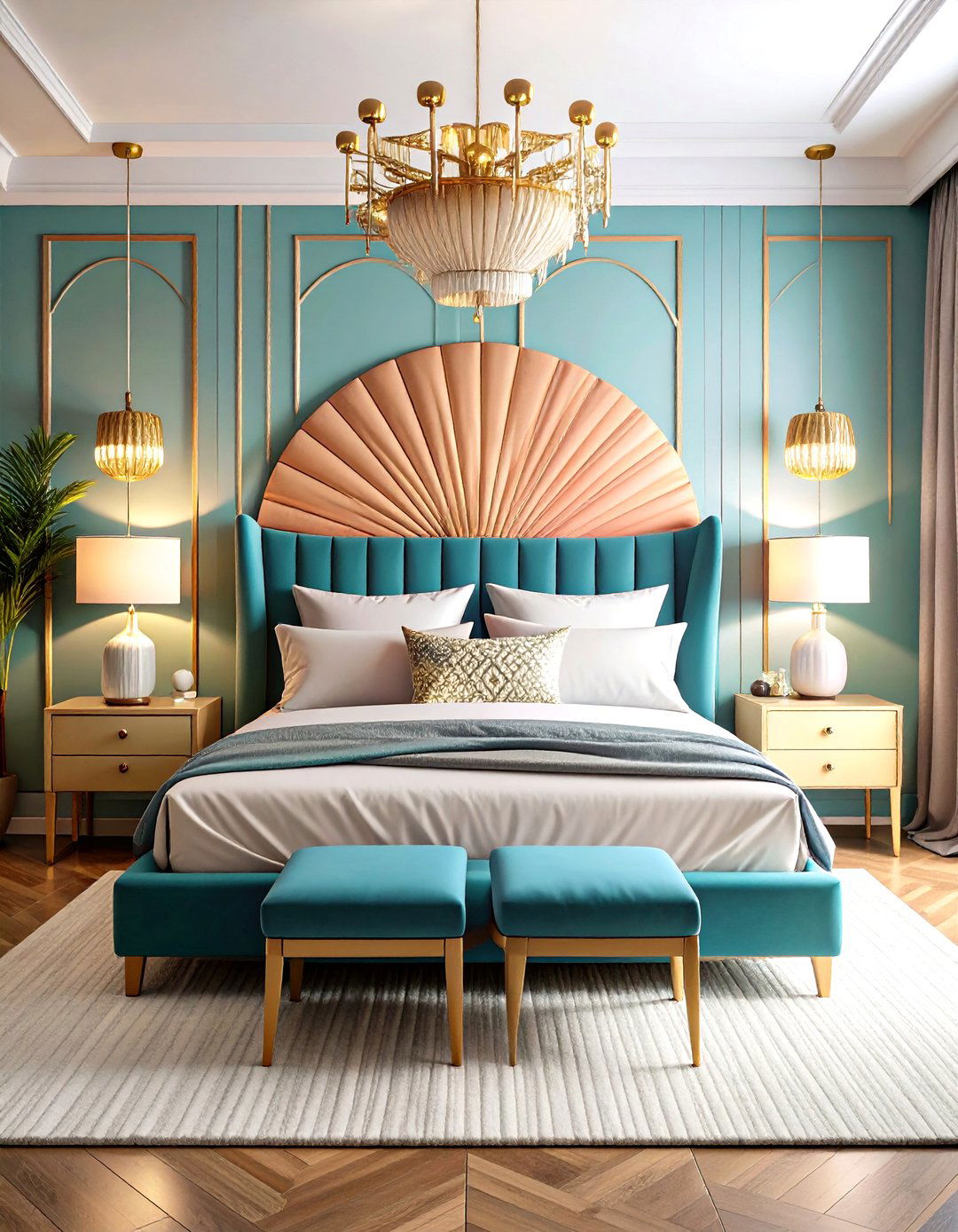 Art Deco Inspired Bedroom Glamour - 30 room interior design bedroom ideas