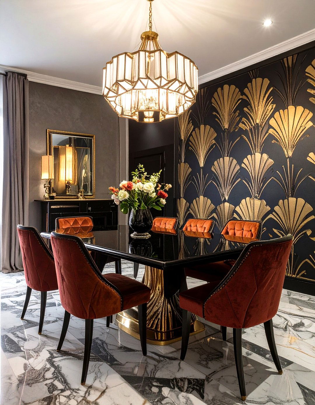 Art Deco Inspired Dining Room - 30 glam interior design ideas