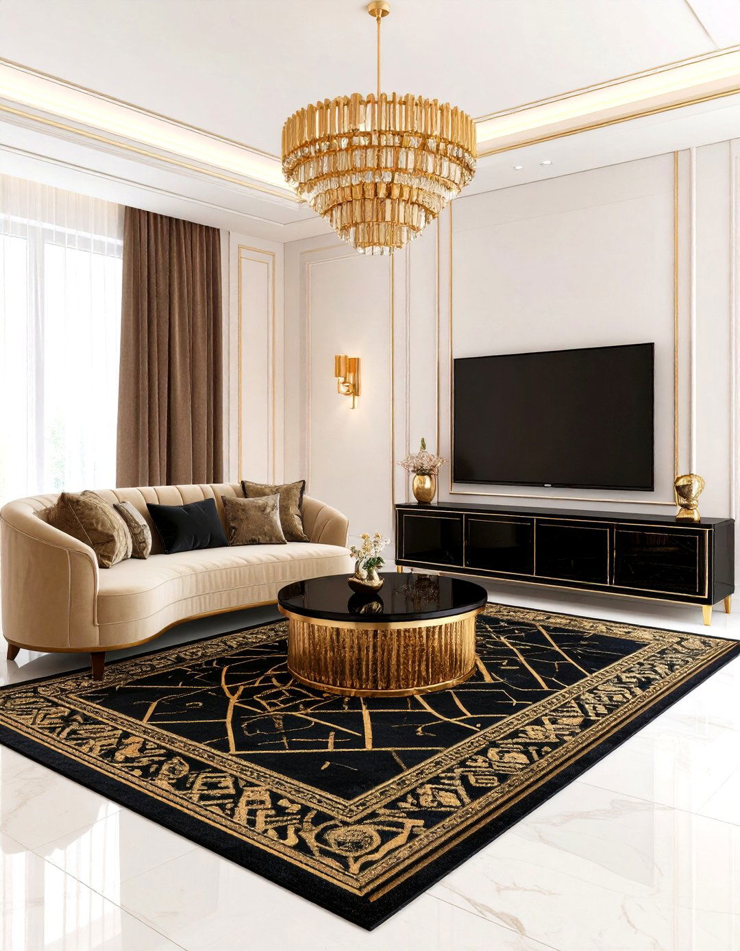 Art Deco Inspired Family Room - 30 family room ideas with tv