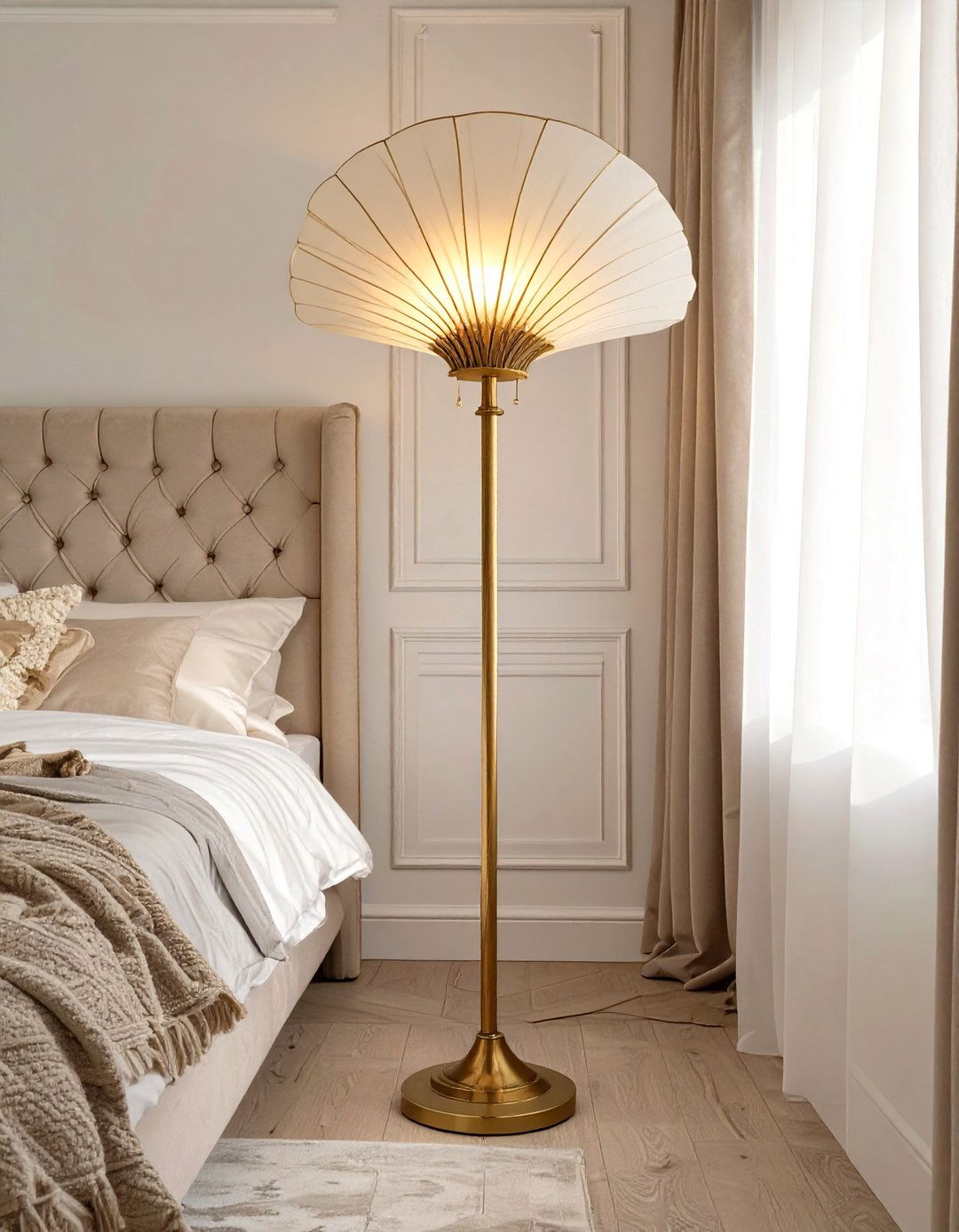 Art Deco Inspired Floor Lamp for a Vintage Bedroom - 30 floor lamps for bedroom ideas