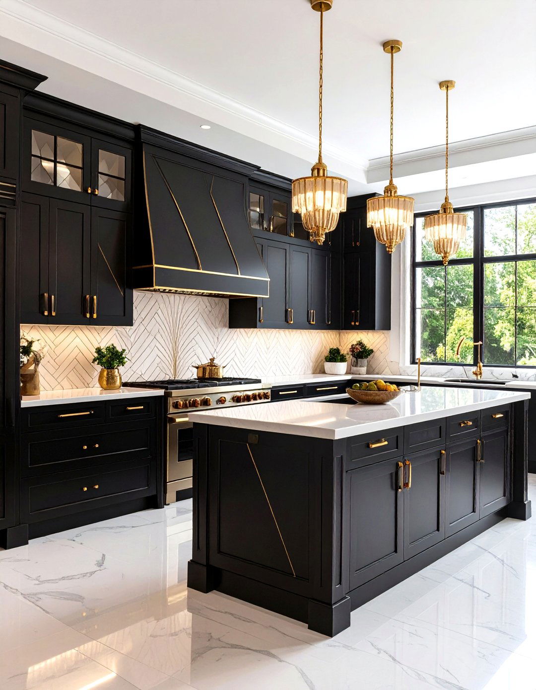 Art Deco Inspired Galley Kitchen - 30 galley kitchen designs