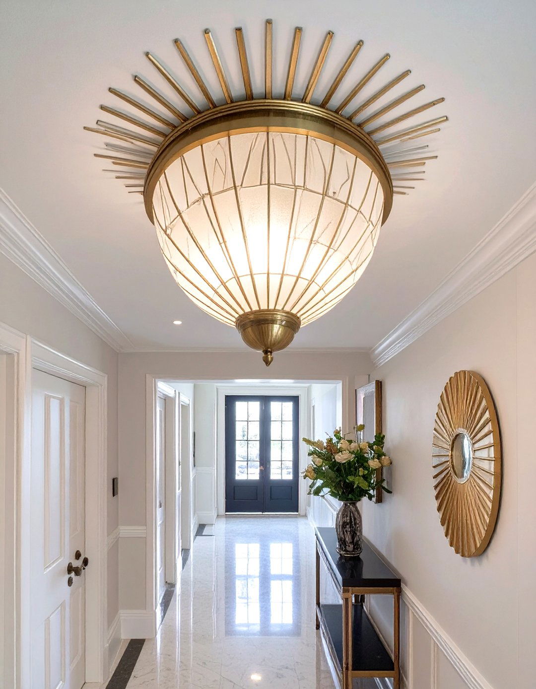 Art Deco Inspired Geometric Fixture - 30 small entryway lighting ideas