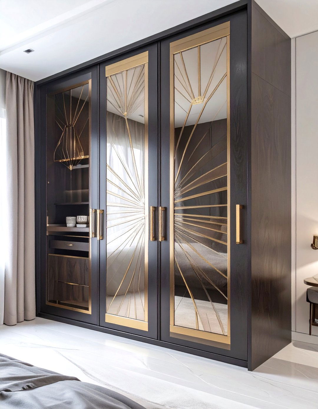 Art Deco Inspired Geometric Inlays - 30 closet doors ideas