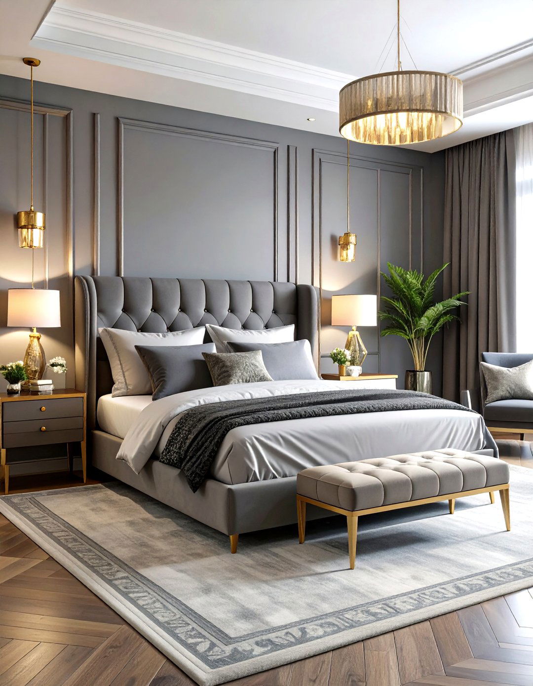 Art Deco Inspired Gray Bedroom - 30 gray bedroom ideas