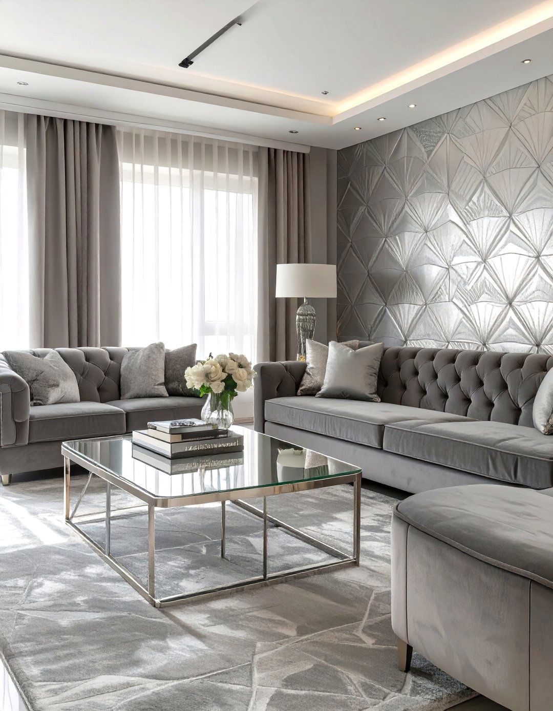 Art Deco Inspired Gray Living Room - 30 gray living room ideas