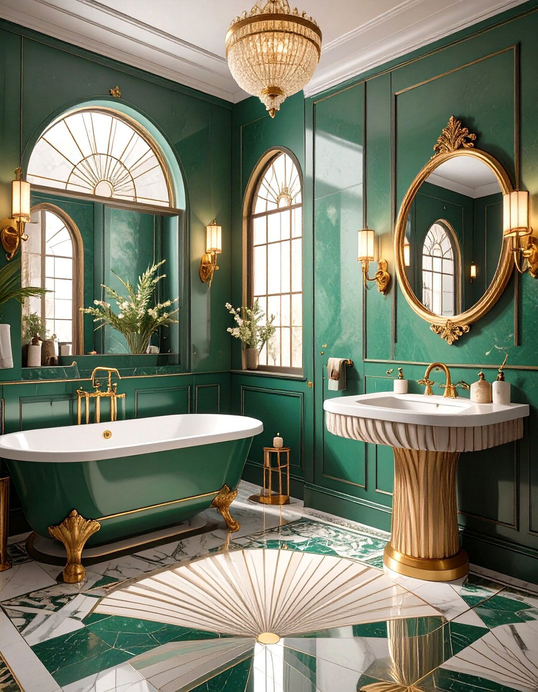 Art Deco Inspired Guest Bathroom - 30 modern guest bathroom ideas