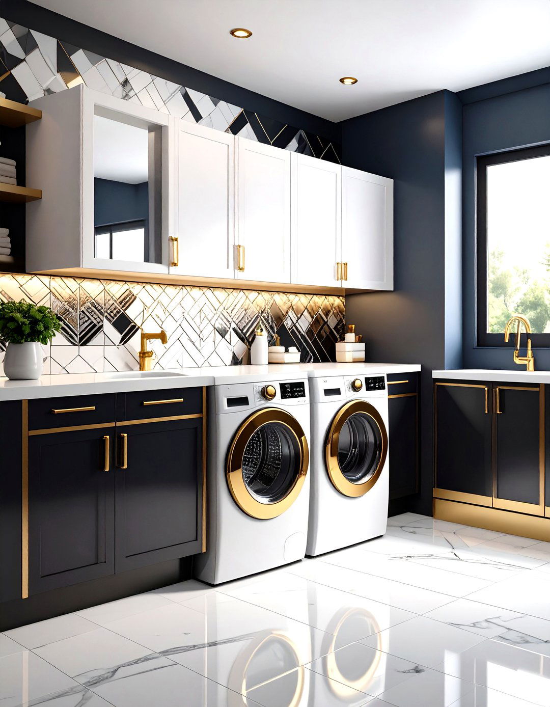 Art Deco Inspired Laundry Room Glamour - 30 laundry room design tool ideas