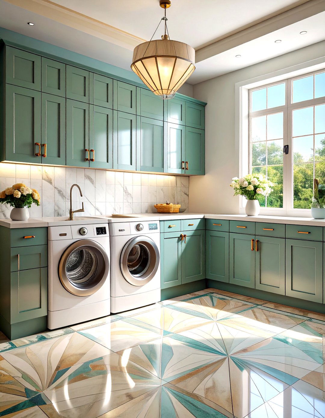 Art Deco Inspired Laundry Room - 30 laundry decor ideas