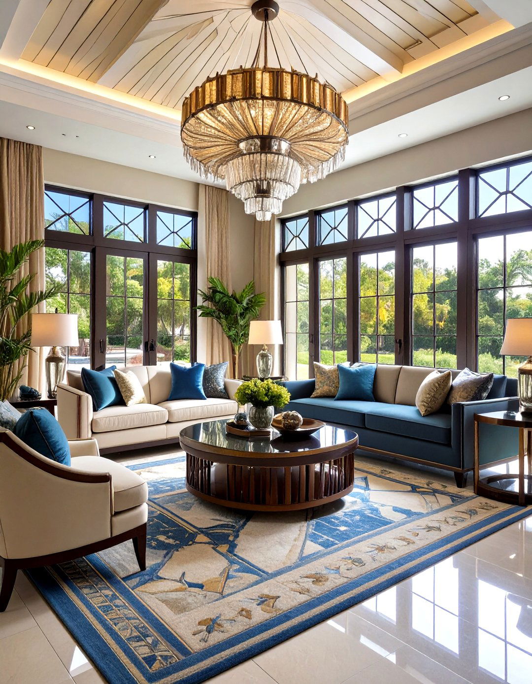 Art Deco Inspired Leaded Glass Windows - 30 living room window ideas